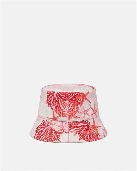 versace pink beanie|men Versace bucket hat.